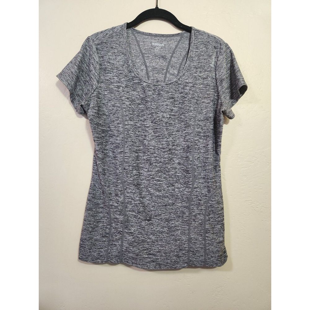 Reebok‎ Gray Womens Athletic Short Sleeve Tee Size Small